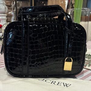 J. Crew faux skin - black patent purse